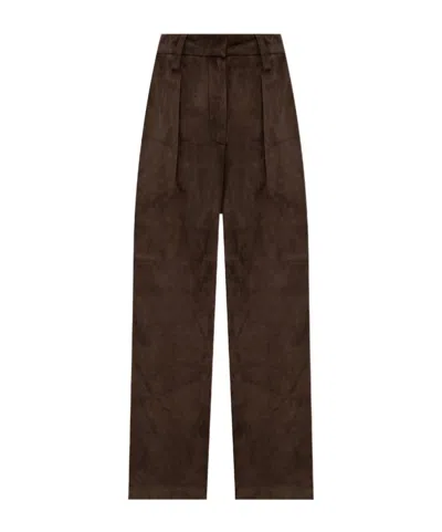 Brunello Cucinelli Belt Loop Casual Pants In Brown