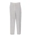 Brunello Cucinelli High-waisted Tailored Trousers With Pleated Front In Gray