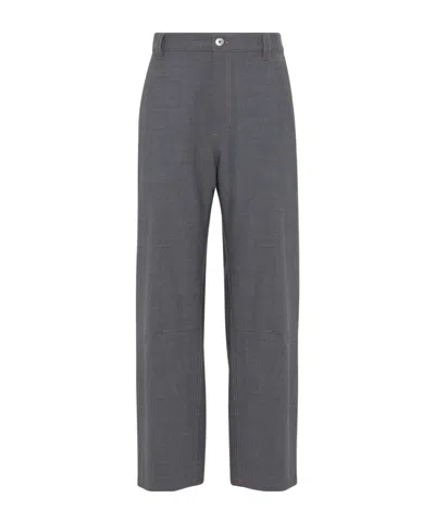 BRUNELLO CUCINELLI BRUNELLO CUCINELLI TROPICAL LUXURY SOFT CURVED TROUSERS