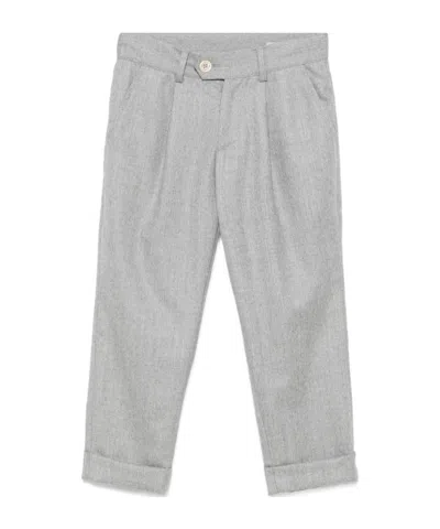 Brunello Cucinelli Belt-loop Casual Pants In Gray