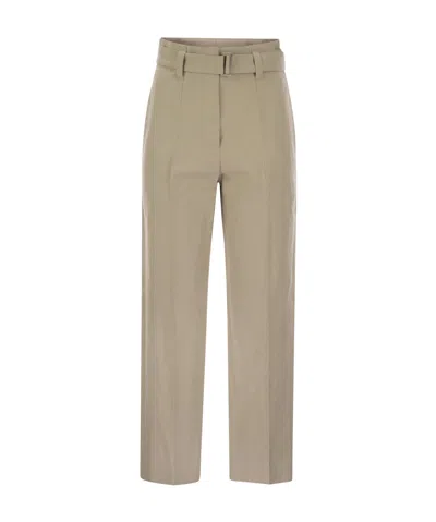 Brunello Cucinelli Belt-loop Casual Pants In Nude
