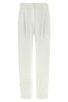 Brunello Cucinelli Belt-loop Casual Pants In White
