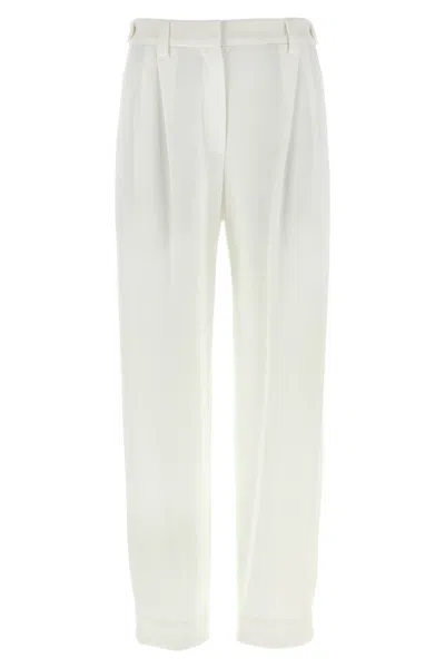 Brunello Cucinelli Belt-loop Casual Pants In White