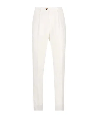 Brunello Cucinelli Pleated Tailored Trousers In White