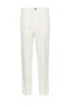 Brunello Cucinelli Garment-dyed Trousers In Twisted Cotton Gabardine In White
