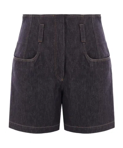 Brunello Cucinelli Belt-loop Denim Shorts In Black