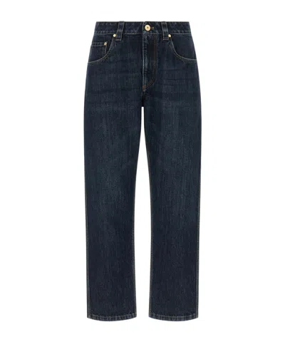 Brunello Cucinelli Belt Loop Jeans In Blue