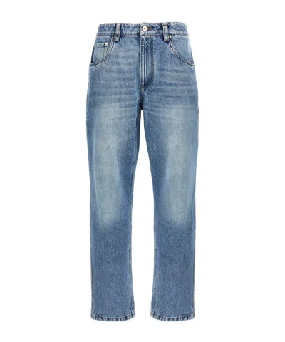 Brunello Cucinelli Belt-loop Jeans In Blue