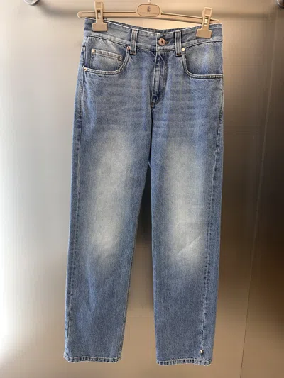 Brunello Cucinelli Belt Loop Jeans In Gray
