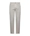 Brunello Cucinelli Beige Denim Traditional Fit Jeans In Gray