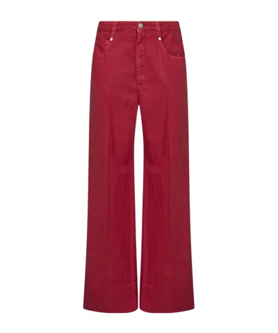 Brunello Cucinelli Belt Loop Jeans In Red