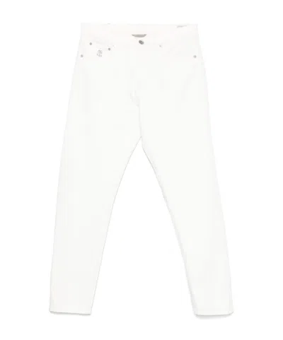 Brunello Cucinelli Belt-loop Jeans In White