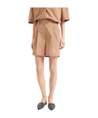 Brunello Cucinelli Belt Loop Shorts In Nude