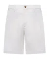 Brunello Cucinelli Men Garment-dyed Bermuda Shorts In Twisted Cotton Gabardine In White