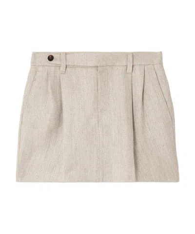 Brunello Cucinelli Belt-loop Skirt In Neutral