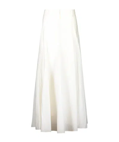 Brunello Cucinelli Belt Loop Skirt In White