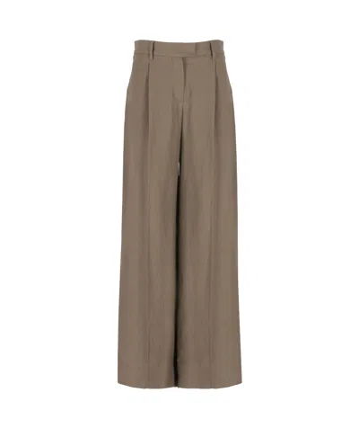 Brunello Cucinelli Belt-loop Trousers In Brown