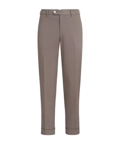 Brunello Cucinelli Belt-loop Trousers In Brown