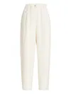 Brunello Cucinelli Fluid Twill Baggy Trousers In White
