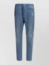 Brunello Cucinelli Belt Loops Distressed Trousers Faded Five-pocket Style