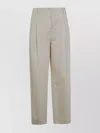 Brunello Cucinelli Belt Loops Pleated Design Side Pockets Trousers In Neutral