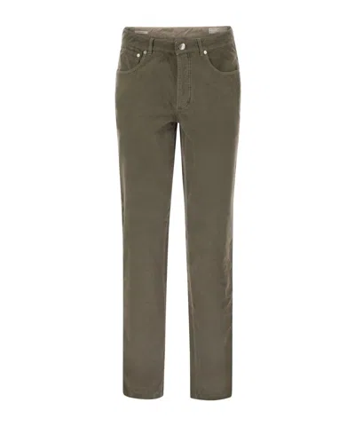 Brunello Cucinelli Belt Loops Slacks In Green