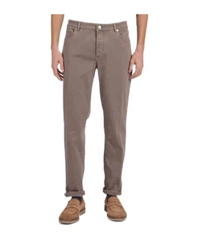 Brunello Cucinelli Belt Loops Slacks In Gray
