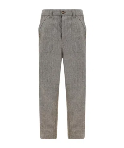 Brunello Cucinelli Belt Loops Slacks In Gray