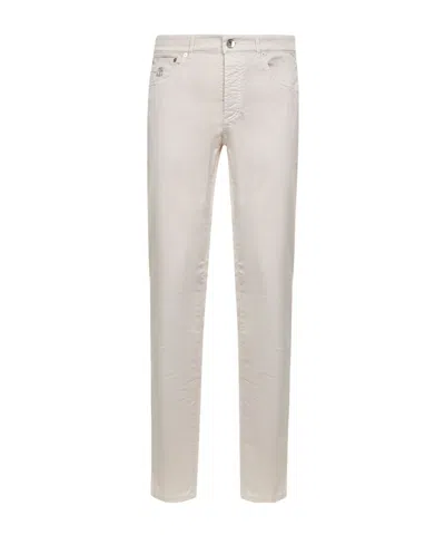 Brunello Cucinelli Belt Loops Slacks In White