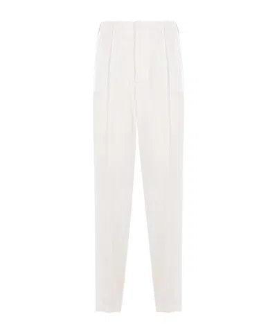 Brunello Cucinelli Belt Loops Slacks In White