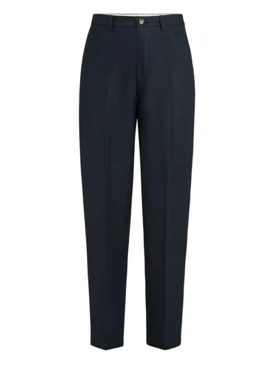 Brunello Cucinelli Belt-loops Tailored Trousers In Blue
