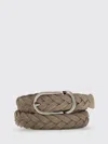Brunello Cucinelli Gray Calf Leather Bos Taurus Regular Belt In Brown