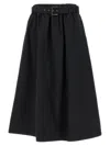 Brunello Cucinelli Grey Flared Wool Skirt In Black