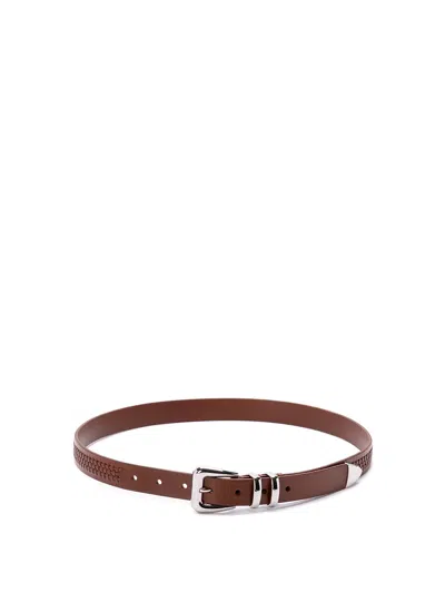 Brunello Cucinelli Belt With Braided Decoration In Light Brown