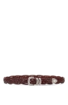 Brunello Cucinelli Braided Calfskin Belt With Detailed Buckle And Tip In Brown