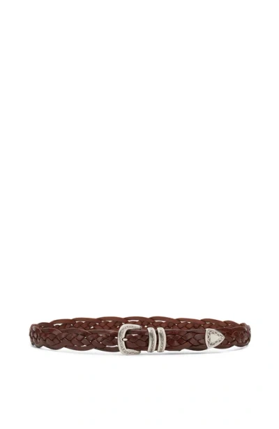 Brunello Cucinelli Belt With Detailed Buckle In Tobacco