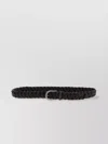 Brunello Cucinelli Belt With Jewel Buckle And Braided Design In Black