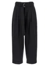 Brunello Cucinelli Pleated Belted Trousers In Black