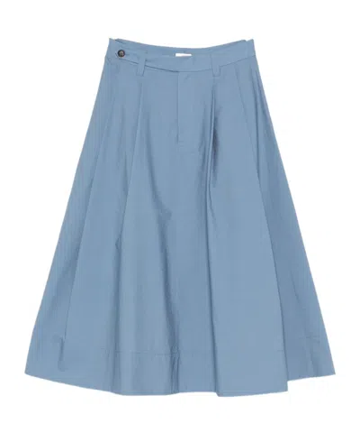 Brunello Cucinelli Belted A-line Skirt In Blue