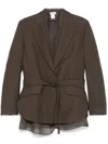 Brunello Cucinelli Belted Blazer In Brown