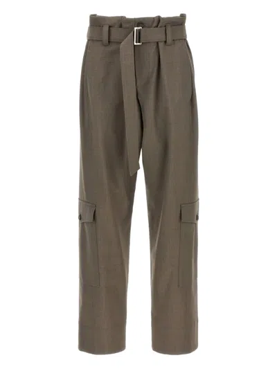 Brunello Cucinelli Belted Cargo Trousers In Gray