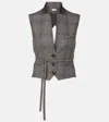 Brunello Cucinelli Belted Checked Virgin Wool Vest In Multi