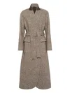 Brunello Cucinelli Coat Wrap Belted Notched Lapel