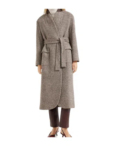 Brunello Cucinelli Belted Coat In Gray