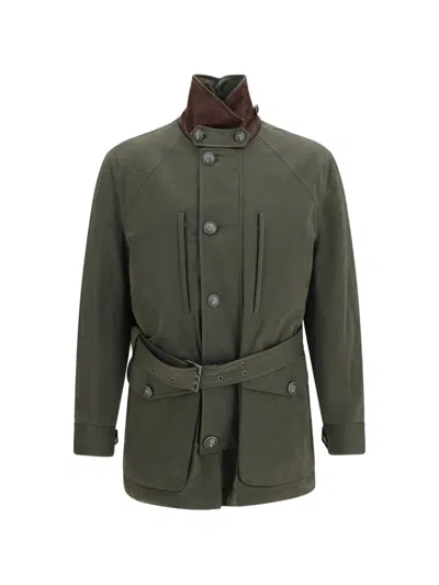 Brunello Cucinelli Cotton Full-length Single-breasted Coat In Green