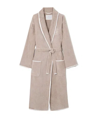Brunello Cucinelli Belted Cotton Bath Robe In Gray