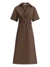 Brunello Cucinelli Short Sleeve Dress In Brown