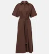 Brunello Cucinelli Short Sleeve Dress In Brown