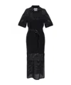 Brunello Cucinelli Belted Crochet Midi Dress In Black