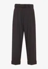 Brunello Cucinelli Belted Cropped Pants In Black